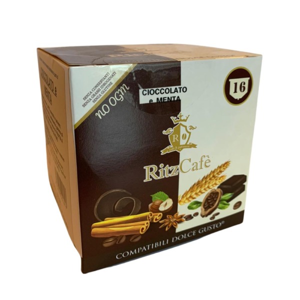 Ritzcafè - Cioccolato e menta - 16 capsule compatibili Dolce gusto